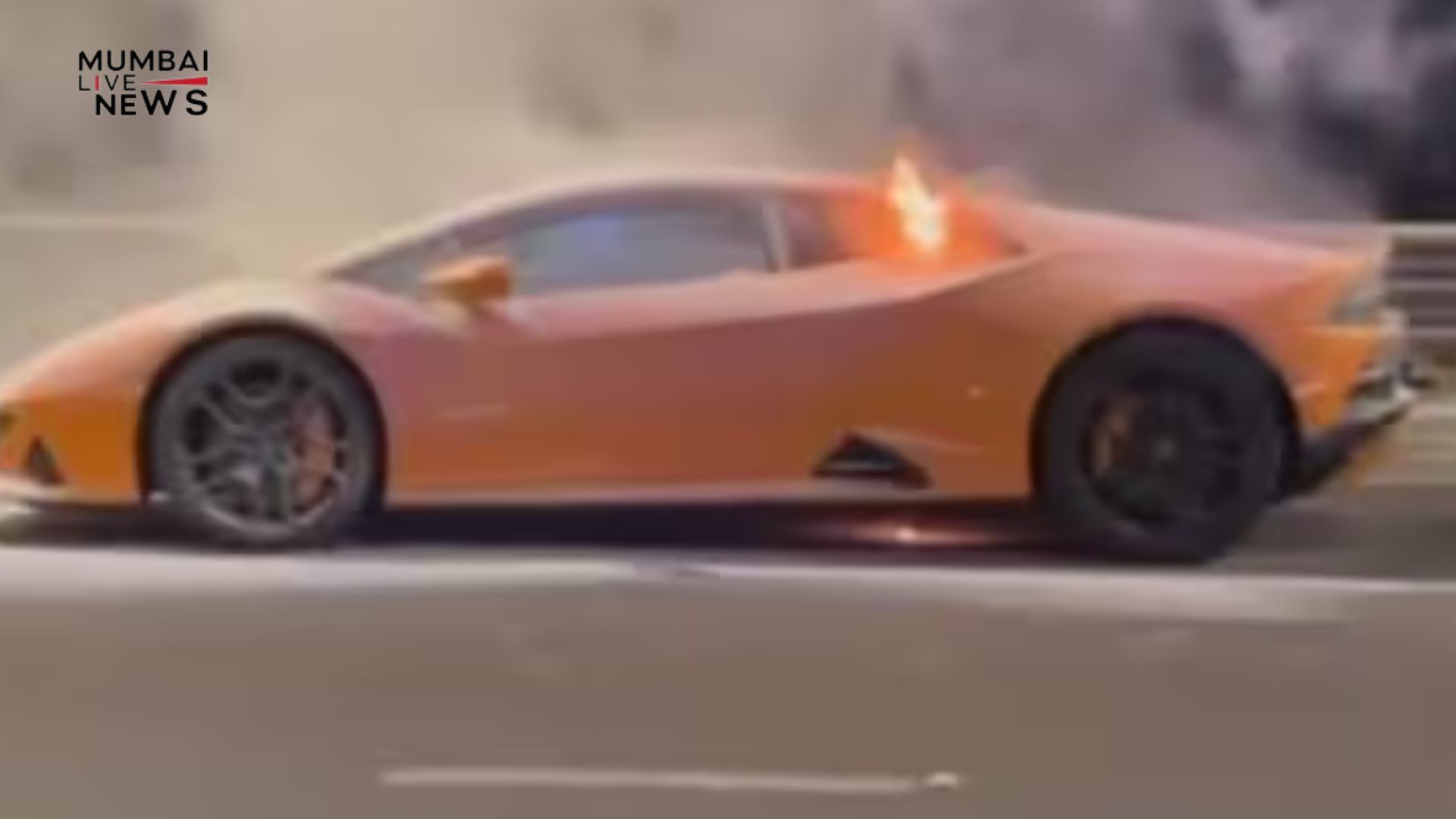 Lamborghini Luxury Car Catches Fire on Mumbai’s Coastal Road, Gautam Singhania Raises Safety Concerns