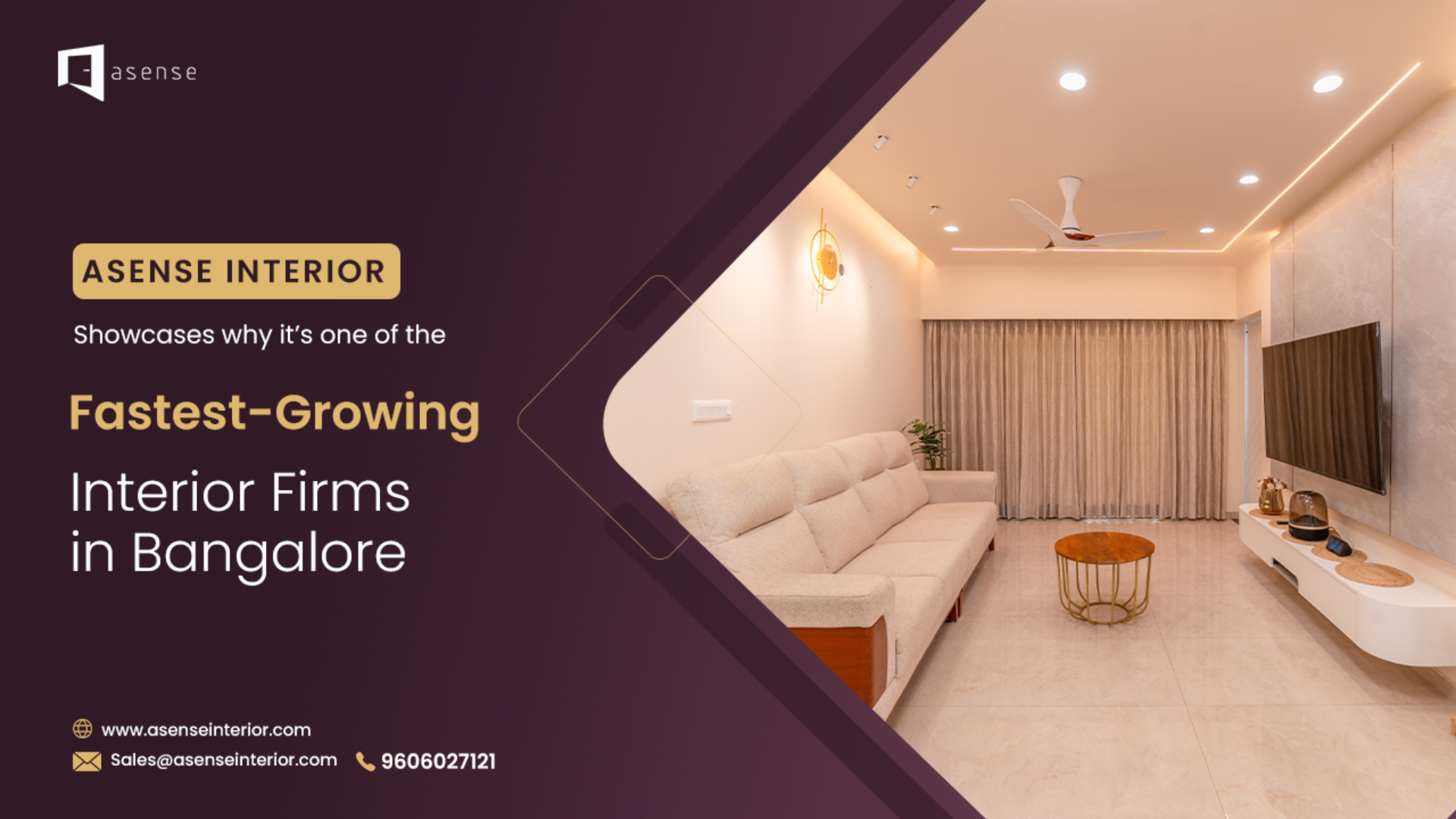Asense Interior Redefines Luxury Interiors – Now Listed Among the Best Interior Designers in Bangalore
